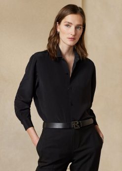capri selyem krepp ing 2680489326 nők Ralph Lauren fekete