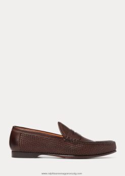 chalmers szőtt bőr penny loafer 2680482154 férfiak Ralph Lauren sötétbarna