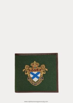 crest tűhegyű billfold pénztárca 2680482746 férfiak Ralph Lauren zöld