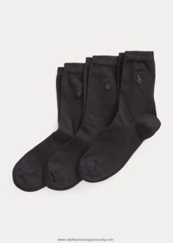 crew zokni 3 db 2680485519 nők Ralph Lauren fekete