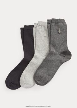 crew zokni 3 db 2680485520 nők Ralph Lauren faszén