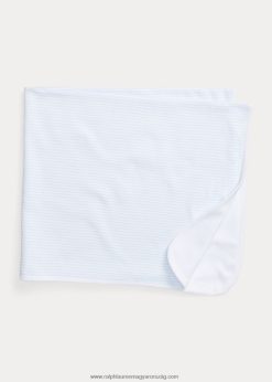 csíkos biopamut takaró 2680488085 baba Ralph Lauren berill kék/fehér