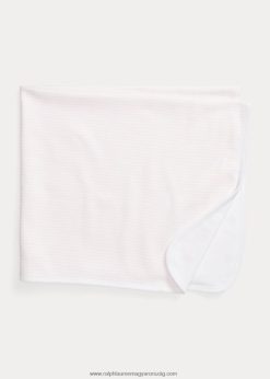 csíkos biopamut takaró 2680488088 baba Ralph Lauren finom rózsaszín/fehér