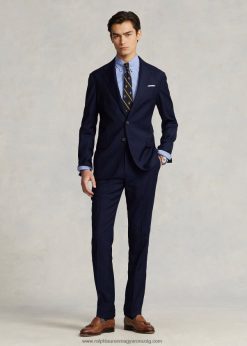 csíkos gyapjú öltönynadrág 2680488600 férfiak Ralph Lauren sötétkék csíkos