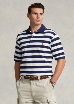 csíkos hálós pólóing 2680481492 férfiak Ralph Lauren newport sötétkék/fehér