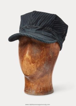 csíkos indigó halszálkás sapka 2680488834 férfiak Ralph Lauren haditengerészet