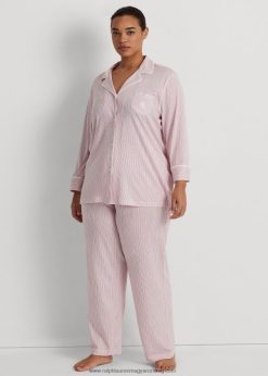 csíkos jersey alvó szett 2680484712 nők Ralph Lauren rózsaszín csík