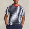 csíkos jersey crewneck póló 2680481411 férfiak Ralph Lauren tengerjáró/fehér