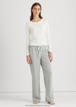 csíkos jersey pizsamanadrág 2680484228 nők Ralph Lauren szürke csík