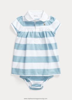 csíkos jersey rögbi ruha & bloomer 2680487837 baba Ralph Lauren kék jegyzet/fehér