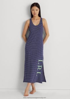 csíkos jersey ujjatlan hálóing 2680483957 nők Ralph Lauren sötétkék csík