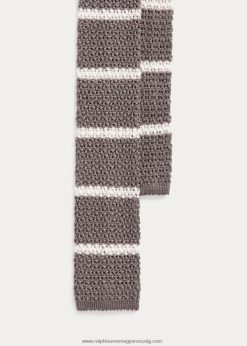 csíkos kötött gyapjú nyakkendő 2680488752 férfiak Ralph Lauren szürke/fehér