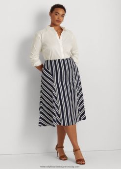 csíkos krepp szoknya 2680484802 nők Ralph Lauren sötétkék/fehér