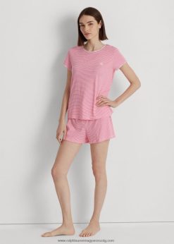 csíkos mez boxer pizsama szett 2680484132 nők Ralph Lauren rózsaszín csík