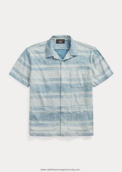 csíkos mez tábori ing 2680481710 férfiak Ralph Lauren indigó/krém