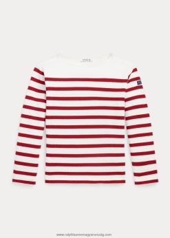 csíkos pamut dzsörzé felső 2680487418 gyerekek Ralph Lauren rl 2000 piros multi