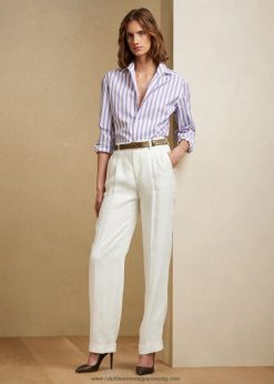 csíkos pamut ing 2680489344 nők Ralph Lauren lila/fehér