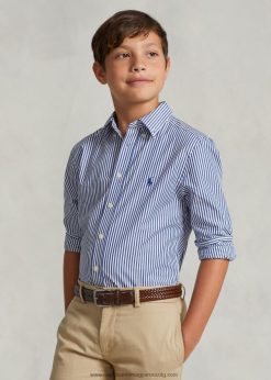 csíkos pamut poplin ing 2680486546 gyerekek Ralph Lauren sötétkék/fehér