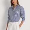 csíkos pamut szélesvászon ing 2680484862 nők Ralph Lauren kék fehér