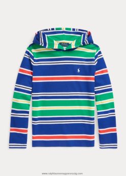 csíkos pamutdzsörzé kapucnis póló 2680486176 gyerekek Ralph Lauren örökség királyi multi