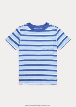 csíkos pamutdzsörzé zsebpóló 2680485758 gyerekek Ralph Lauren királyi haditengerészet multi