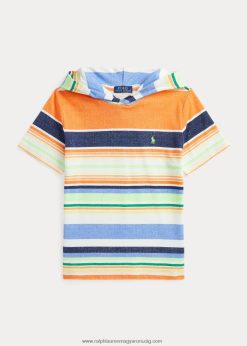 csíkos pamuthálós kapucnis póló 2680486120 gyerekek Ralph Lauren paradicsomi csík