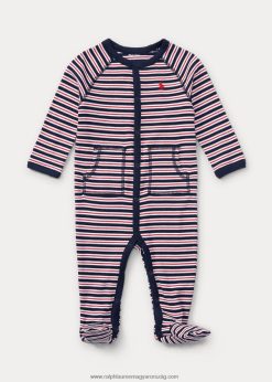 csíkos pamuttalpú kezeslábas 2680487723 baba Ralph Lauren rafinált haditengerészeti multi