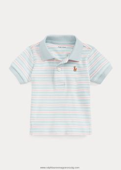 csíkos puha pamut póló 2680487894 baba Ralph Lauren alpesi kék multi