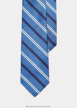 csíkos selyem repp nyakkendő 2680482509 férfiak Ralph Lauren kék