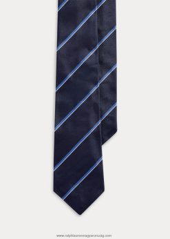 csíkos selyem repp nyakkendő 2680482677 férfiak Ralph Lauren sötétkék