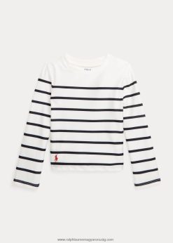 csíkos stretch kiütésvédő 2680487339 gyerekek Ralph Lauren fedélzetmosó fehér/tengerszínkék