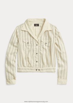 csíkos szatén western kabát 2680483634 nők Ralph Lauren krém/fekete