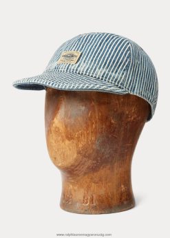 csíkos twill sapka 2680488832 férfiak Ralph Lauren indigó