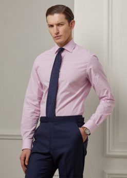 csíkos végen-végig ing 26804854 férfiak Ralph Lauren rózsaszín/fehér