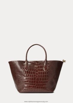 dombornyomott közepes bellport táska 2680485216 nők Ralph Lauren csokoládé