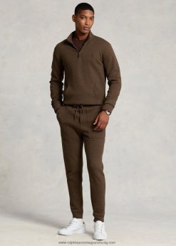 dupla kötésű hálós jogger nadrág 2680481024 férfiak Ralph Lauren barna hanga