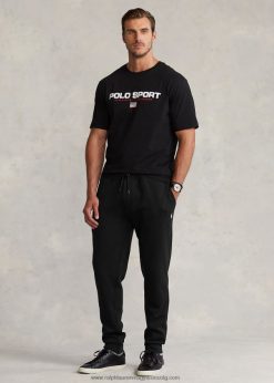 dupla kötésű kocogó nadrág 2680481529 férfiak Ralph Lauren fekete