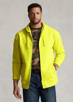 dupla kötésű, teljes cipzáros kapucnis pulcsi 2680481610 férfiak Ralph Lauren lézer sárga
