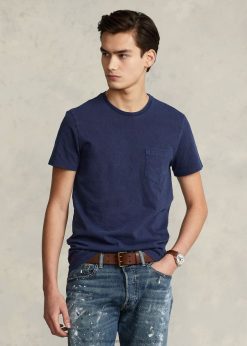 egyedi karcsúsított jersey zsebes póló 268048344 férfiak Ralph Lauren newporti haditengerészet