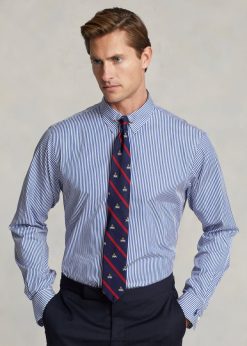 egyedi szabású csíkos poplin ing 2680488613 férfiak Ralph Lauren kék fehér