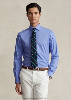 egyedi szabású poplin ing 268048913 férfiak Ralph Lauren copen kék