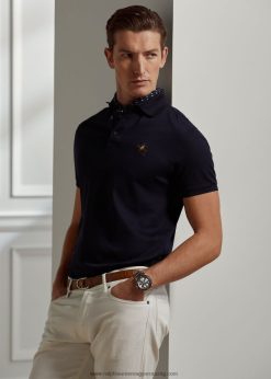 egyedi vékony szabású piké póló 26804860 férfiak Ralph Lauren klasszikus elnöki haditengerészet