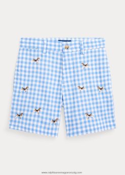 egyenes szabású kockás flexi kopás rövid 2680485832 gyerekek Ralph Lauren kék gingham