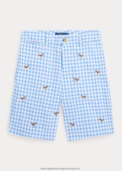 egyenes szabású kockás flexi kopás rövid 2680486189 gyerekek Ralph Lauren kék gingham