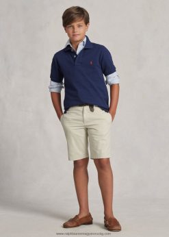 egyenes szabású stretch chino short 2680486017 gyerekek Ralph Lauren alap homok