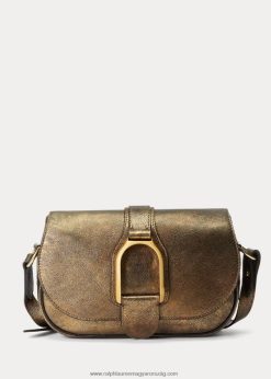 fém borjúbőr welington válltáska 2680485271 nők Ralph Lauren bronz