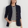 fésült pamut blézer 2680484275 nők Ralph Lauren haditengerészet