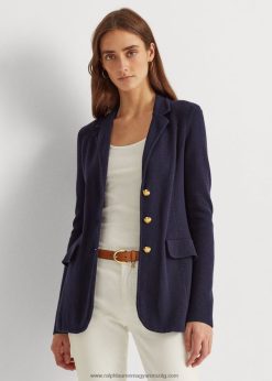 fésült pamut blézer 2680484490 nők Ralph Lauren haditengerészet