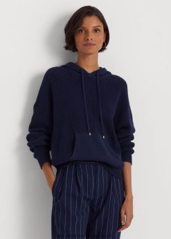 fésült pamut kapucnis pulóver 2680489568 nők Ralph Lauren kifinomult haditengerészet