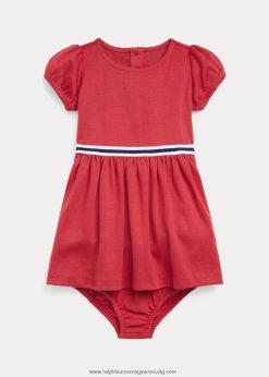 fitt-and-flare ponte ruha és virágzó 2680488236 baba Ralph Lauren chili paprika